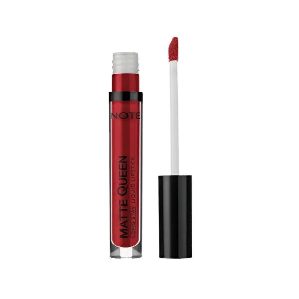 Note Matte Queen Majestic Red Liquid Lipstick: Long Lasting, Highly Pigmented Color for a Modern Matte Look Note Matte Queen Red Lipstick: Long Lasting Matte Color Matte lipstick, Liquid lipstick, Long lasting lipstick, Red lipstick, Highly pigmented lipstick, Matte Queen lipstick, Kalıcı likit ruj, Magestic Red lipstick, Long wear matte lipstick, lipstick, matte finish, long-lasting, high pigment, angled applicator, makeup, beauty, lip color, lip makeup, cosmetic, vibrant color, bold look, dramatic lip, de