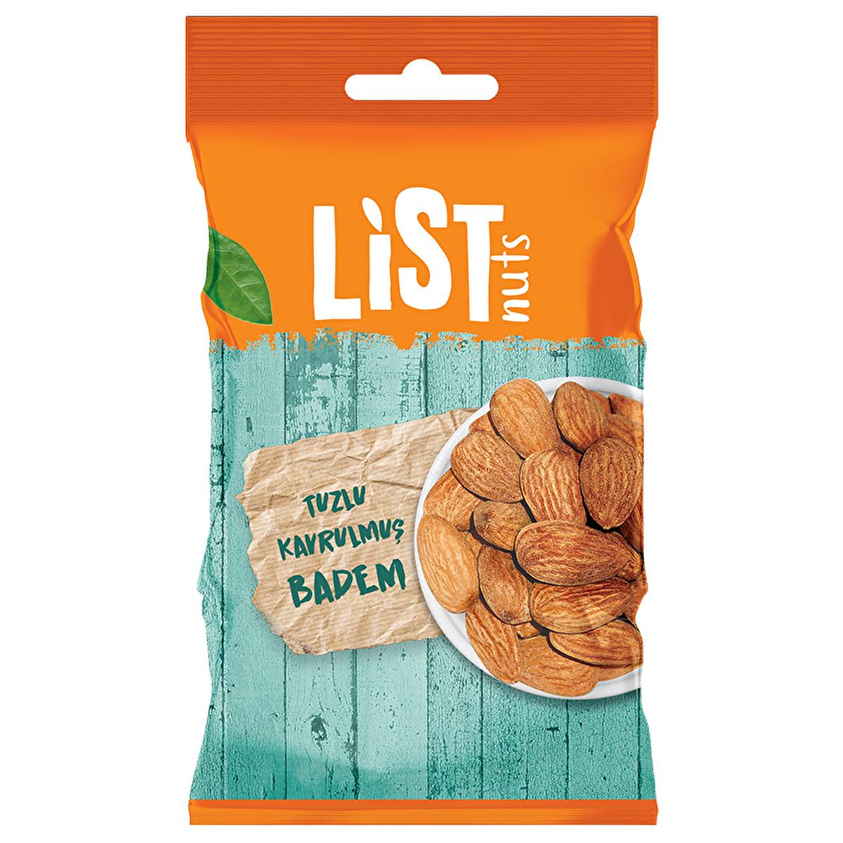 List Nuts Kavrulmuş Badem 40 gr - Healthy Roasted Almonds Snack - Food &amp; Candy