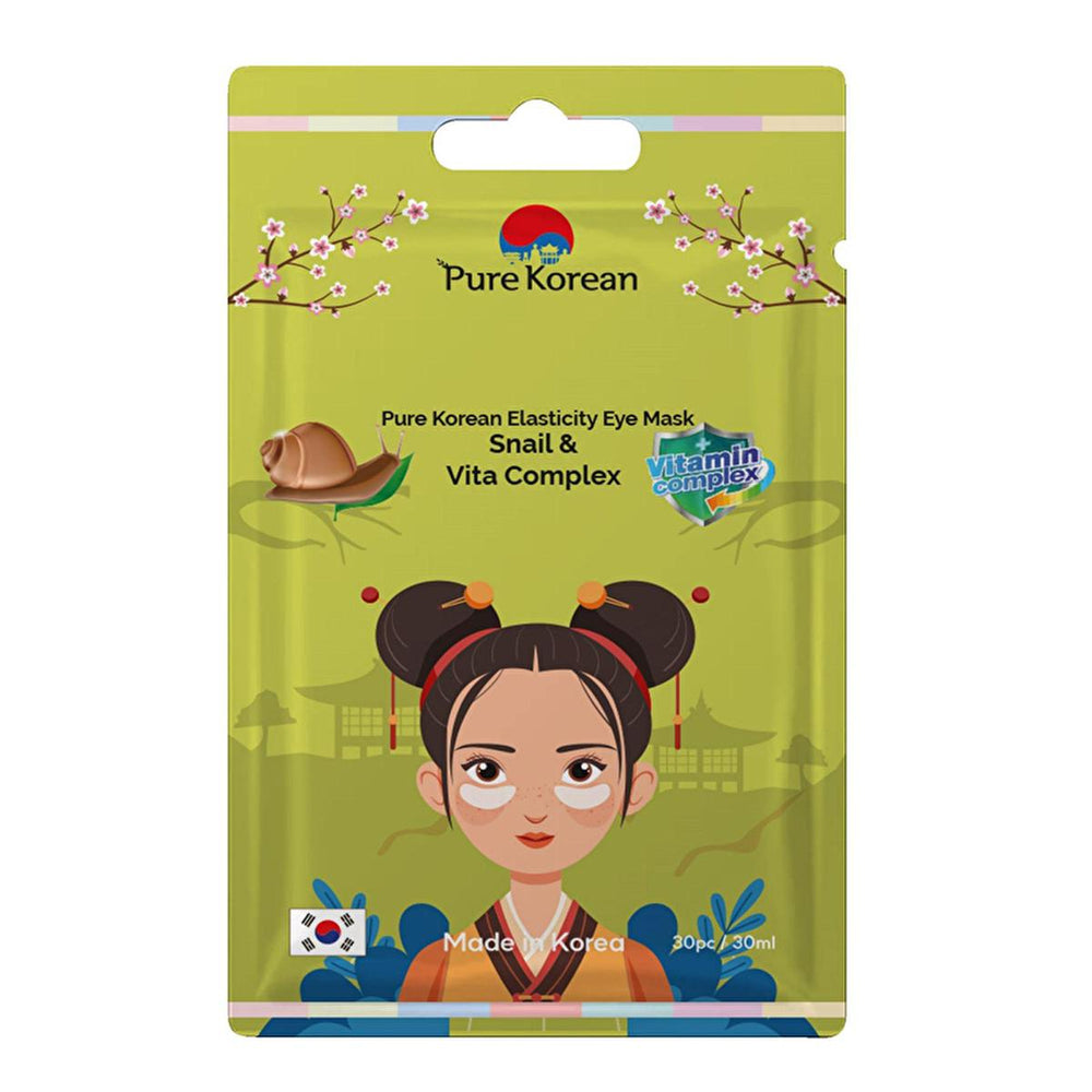 Pure Korean Elasticity Under-Eye Mask - Anti-Aging Snail Mucus & Vita Complex Skincare for All Skin Types - Face Mask