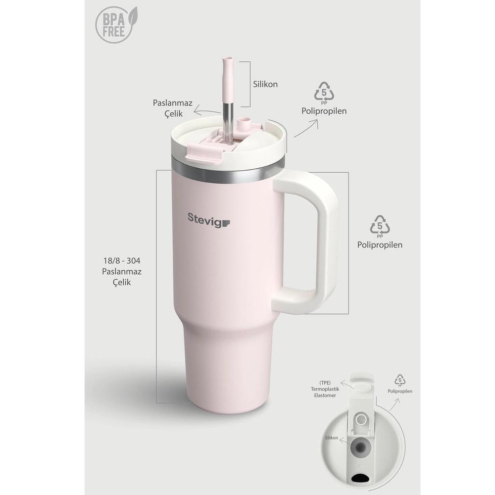 Stevig 2 Moods Insulated Tumbler in Petal Pink 900 ml