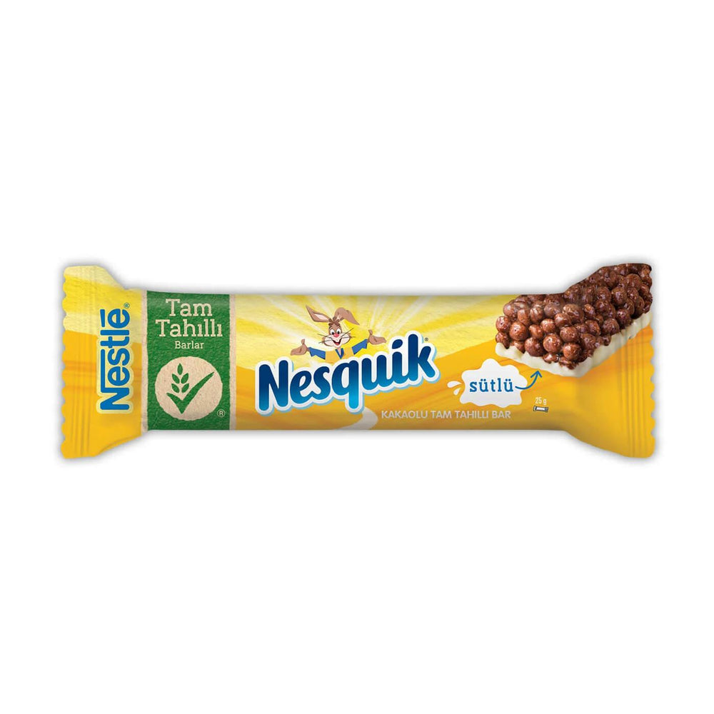 Nesquik Chocolate Cereal Bar Crispy Whole Grain Snack 25g