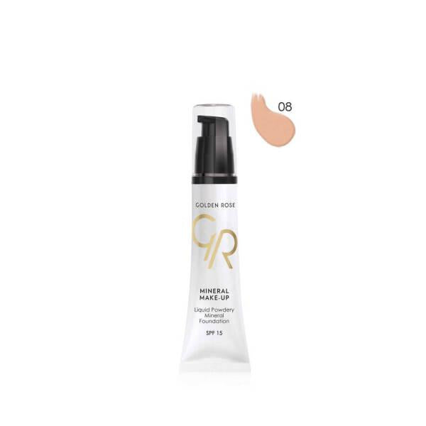Golden Rose Mineral Make-Up 08 Liquid Powdery Foundation 35ml - image 2