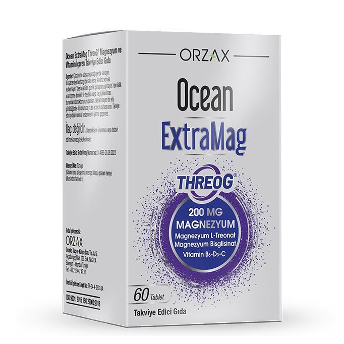 Orzax Ocean Extramag Threog 200 Mg - Magnesium & Vitamin Supplement for Adults - 60 Capsules - Vitamin & Supplement