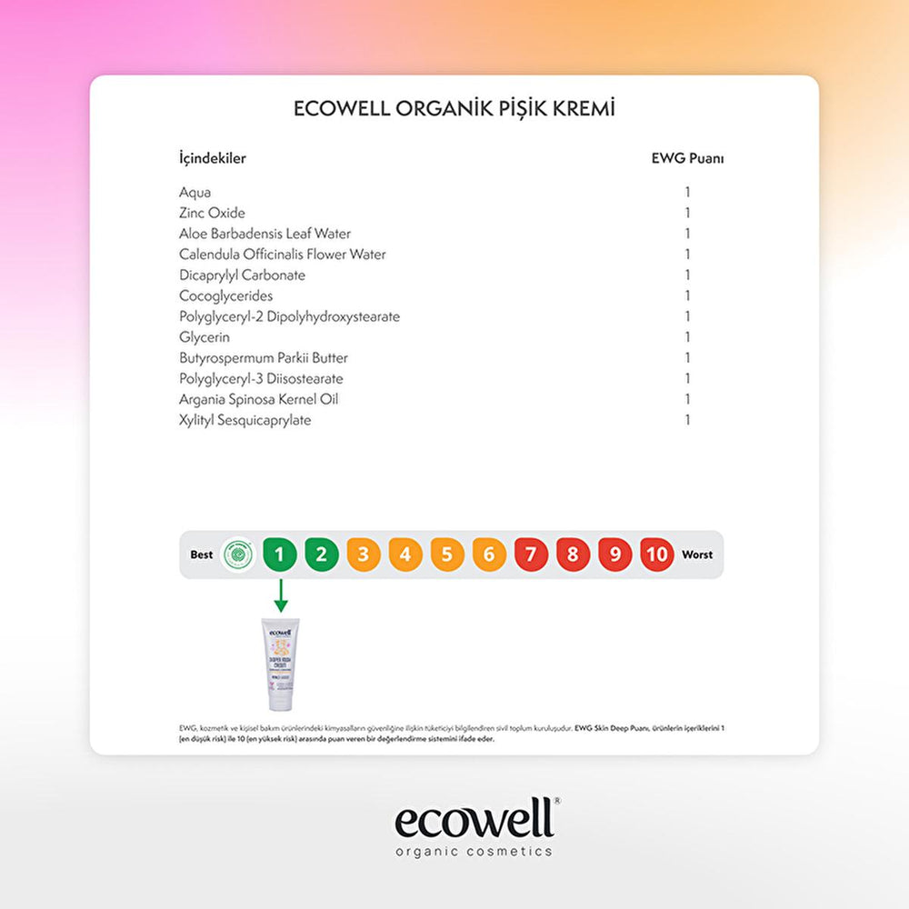 Ecowell Organic Diaper Cream - 110g, Vegan & Hypoallergenic for Newborns - view 4