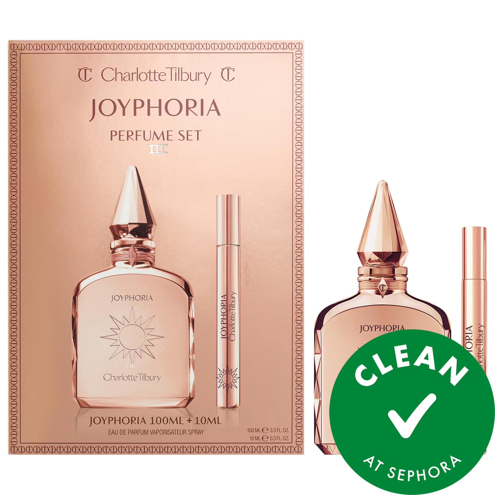 Charlotte Tilbury Joyphoria Eau de Parfum Perfume Duo Set - Fresh Fragrance for Women, Clean at Sephora Certified Charlotte Tilbury Joyphoria Perfume Duo Set - Fresh &amp; Clean Charlotte Tilbury Joyphoria Perfume, Eau de Parfum Duo Set, Fresh Fragrance for Women, Clean at Sephora Certified Perfume, Travel Size Perfume Set, Perfume Gift Sets, Luxury Fragrances, Women&#39;s Perfume, Fragrance for Daily Use, Uplifting Scents, Neroli Oil, Ylang-Ylang, Solar Vanilla, Rose-Gold Bottle, Gift Ideas for Her