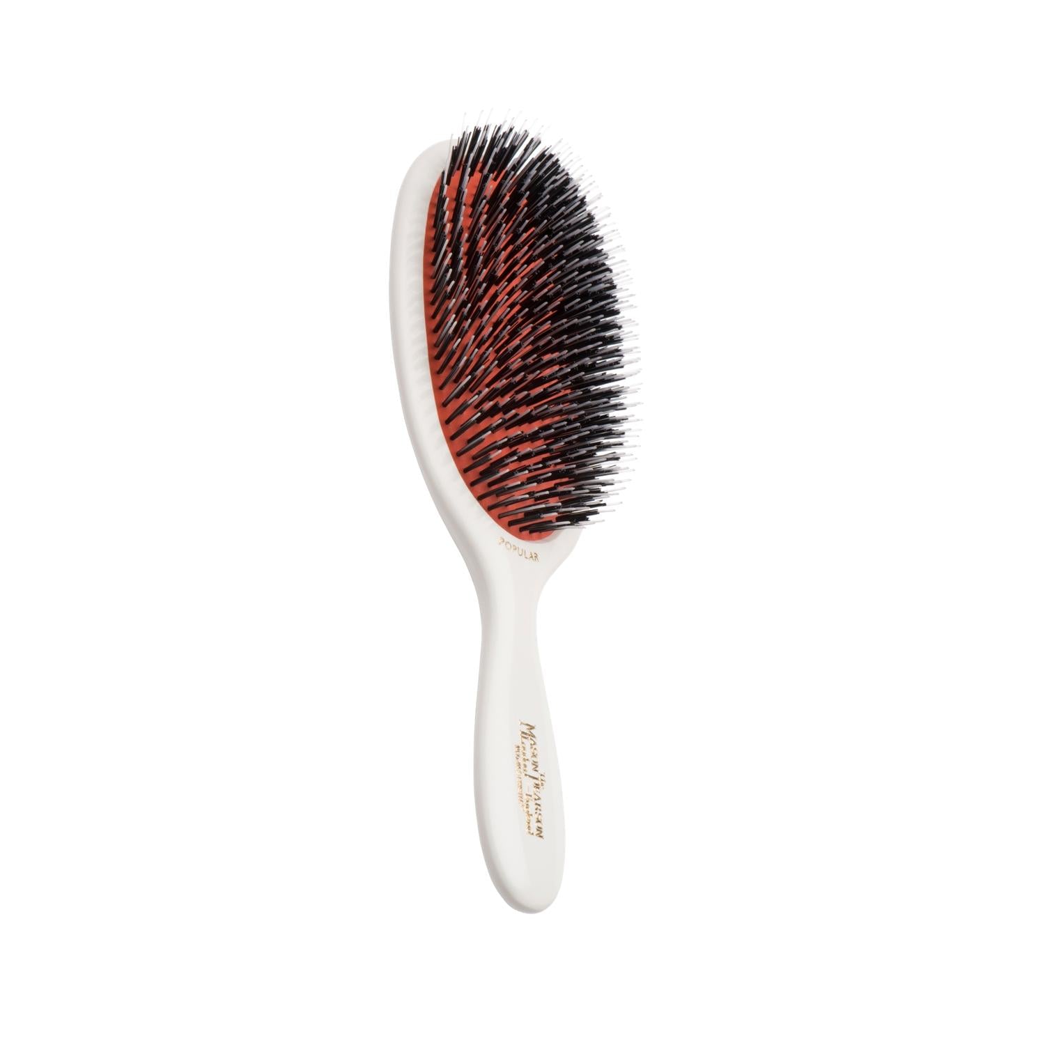 Mason Pearson Popular BN1 Ivory Bristle Nylon Wide Hair Brush - Detangling, Smoothing &amp; Scalp Stimulation Mason Pearson Hair Brush - Detangle, Smooth &amp; Style Mason Pearson hair brush, Bristle nylon hair brush, Wide hair brush, Ivory hair brush, BN1 hairbrush, Premium hair brush, Detangling hair brush, Hair styling brush, hair brush, bristle brush, nylon brush, detangling brush, smoothing brush, scalp stimulation, hair care, grooming, long hair, thick hair, ivory, elegant, high-quality, styling, hair tool, h