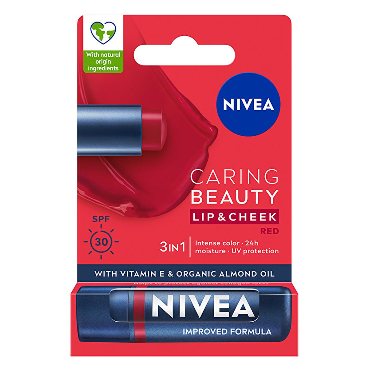 NIVEA Tinted Lip Care Balm with SPF30 UV Protection - Moisturizing, Natural Ingredients, 3-in-1 Formula NIVEA Tinted Lip Balm SPF30 - Moisturizing & Natural Tinted Lip Balm, Lip Care with SPF, Natural Lip Care, Multifunctional Lip Product, NIVEA Lip Care, Moisturizing Lip Balm, SPF30, E Vitamin, Shea Butter, Organic Almond Oil, Mineral Oil-Free, Dermatologically Approved, Lip Care Routine, Natural Ingredients, Lip Moisturization