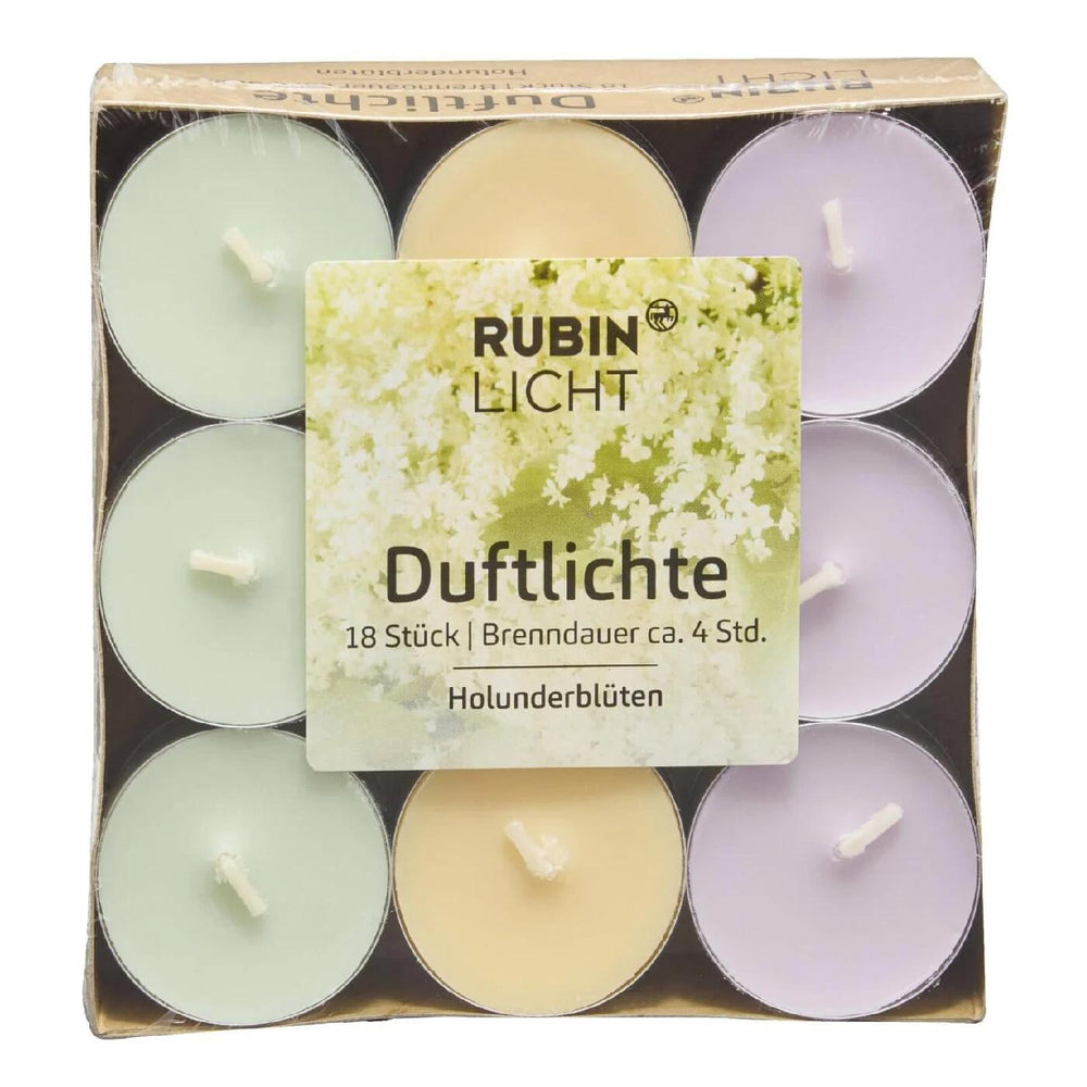 Rubinlicht Elderflower Scented Tealight Candles 18-Pack