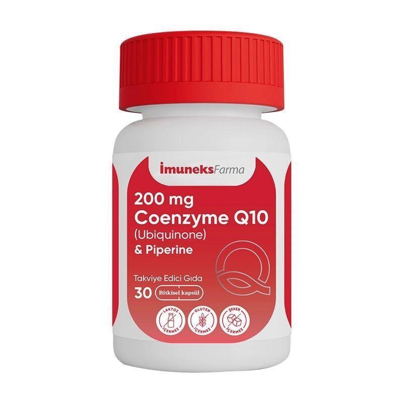 İmuneks Farma Coenzyme Q10 Supplement 200mg - Antioxidant Support for Heart Health & Energy Production - Vitamin & Supplement