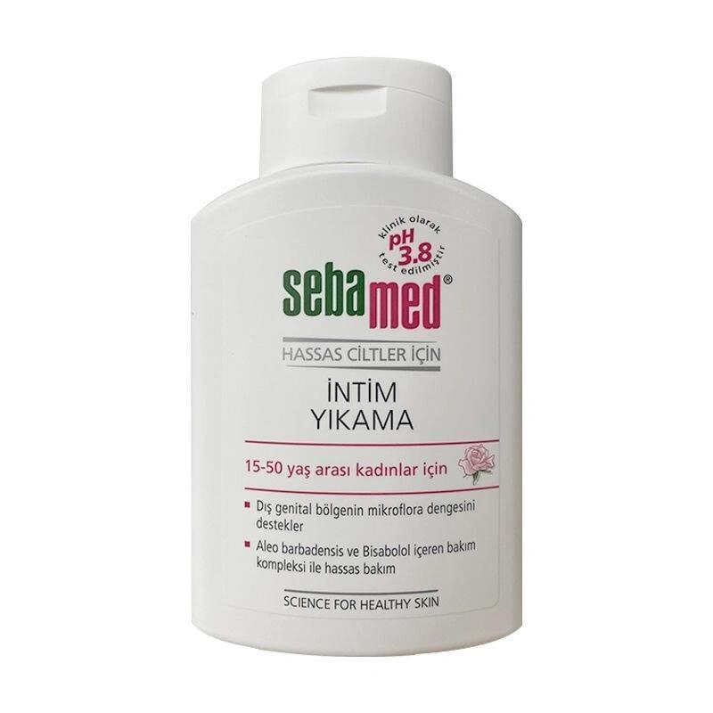 sebamed intimate cleanser ph 3.8 200 ml, close up of sebamed intimate wash bottle Sebamed Intimate Cleanser - pH 3.8 | 200 ml Sebamed Intimate Cleanser - pH 3.8 | 200 ml sebamed, intimate-cleanser, ph-3-8, women-health, gentle-cleanser, personal-care, hydrating-wash, soothing-formula, ai-generated, feminine-hygiene