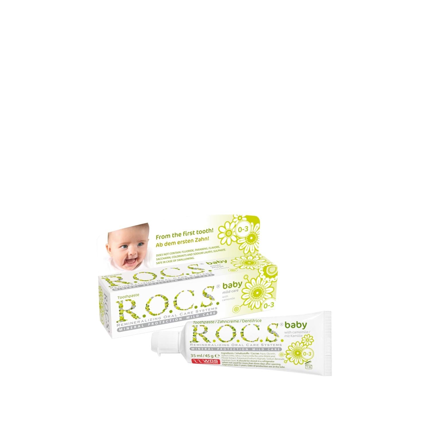 Rocs Baby Toothpaste with Chamomile Extract for 0-3 Years Old - Natural Oral Care for Infants Rocs Baby Toothpaste with Chamomile for 0-3 Years Baby toothpaste, Chamomile toothpaste for infants, Rocs Baby toothpaste, 0-3 years oral care, Natural baby oral hygiene products, Infant oral care, Toddler toothpaste, Gentle baby toothpaste, Chamomile extract toothpaste