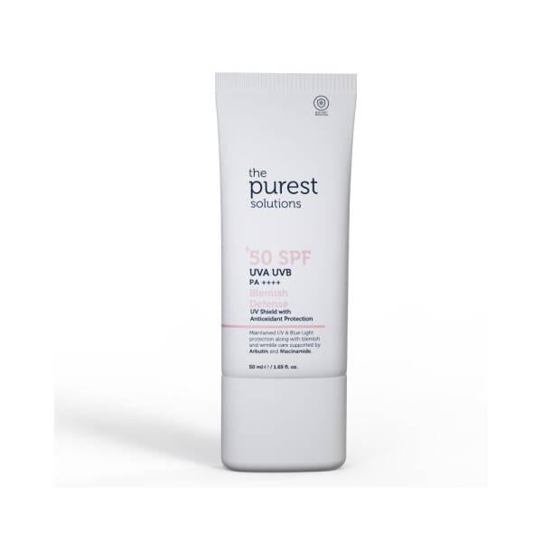 The Purest Solutions Blemish Defense SPF50+ Sunscreen - Antioxidant & Hyaluronic Acid for Sensitive Skin SPF50+ Sunscreen for Sensitive Skin | The Purest Solutions Blemish Defense Sunscreen, SPF50+ Sunscreen, Antioxidant Sunscreen, Sunscreen for sensitive skin, Sunscreen with Hyaluronic Acid, The Purest Solutions, Skincare, Sunscreen, Antioxidant, Hyaluronic Acid, Blemish Correction, Even Skin Tone, UV Protection