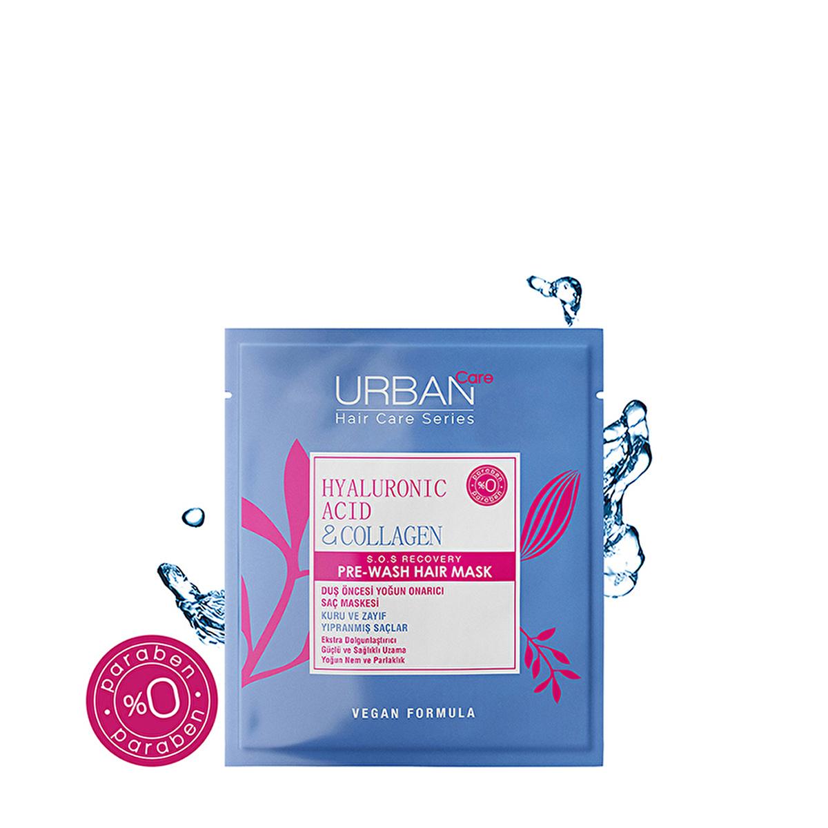 Urban Care Pre-Shower Hair Mask with Hyaluronic Acid &amp; Collagen - Nourishes Dry Hair, Vegan &amp; Paraben-Free Urban Care Pre-Shower Hair Mask - Hyaluronic Acid &amp; Collagen pre-shower hair mask, hyaluronic acid hair care, vegan hair products, paraben-free hair mask, dry hair treatment, hair nourishment, intense hydration, hair strengthening, vegan hair care, paraben-free hair care, hair care for dry hair, hair mask, hair treatment