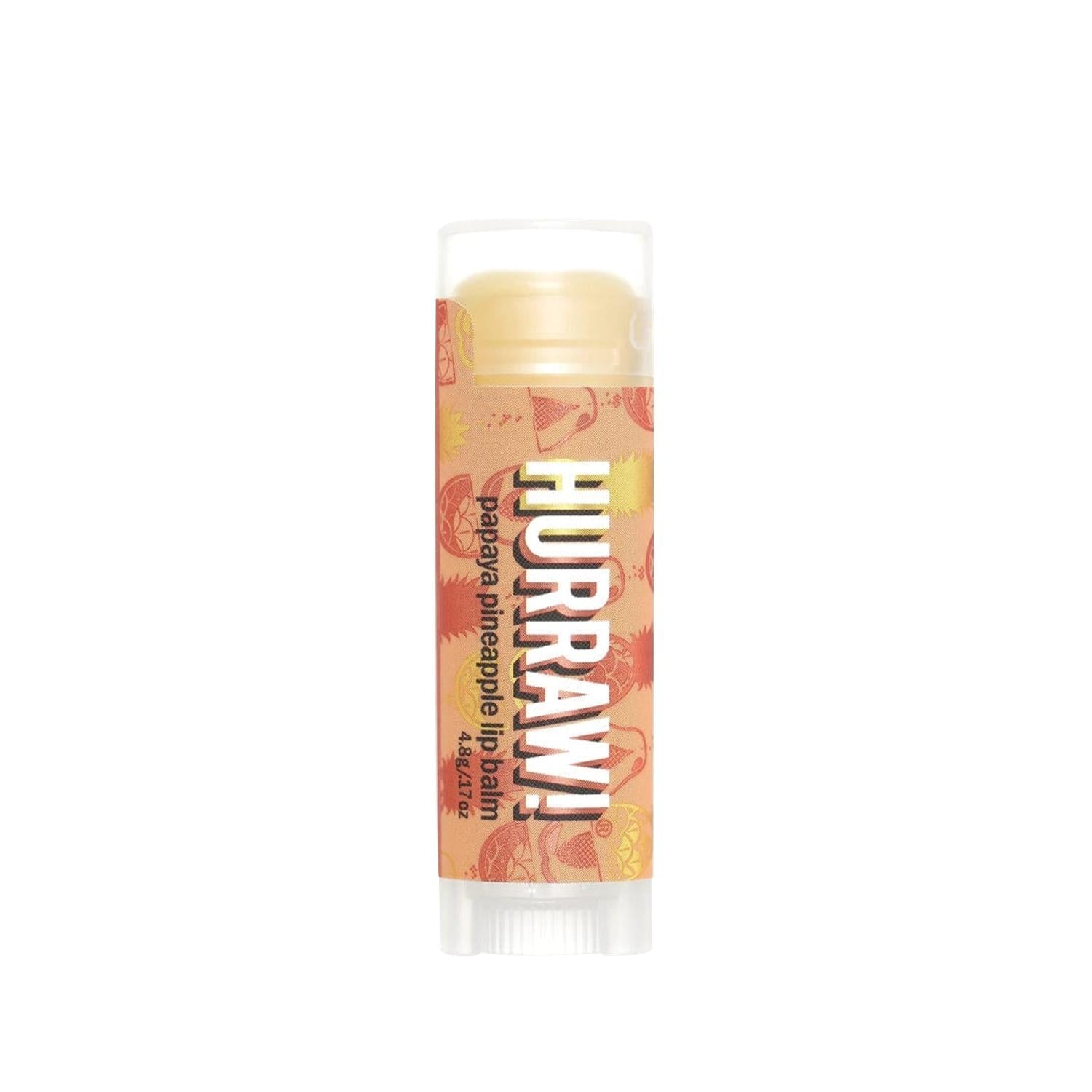 Hurraw Papaya Pineapple Lip Balm with Tropical Flavor 4.8g