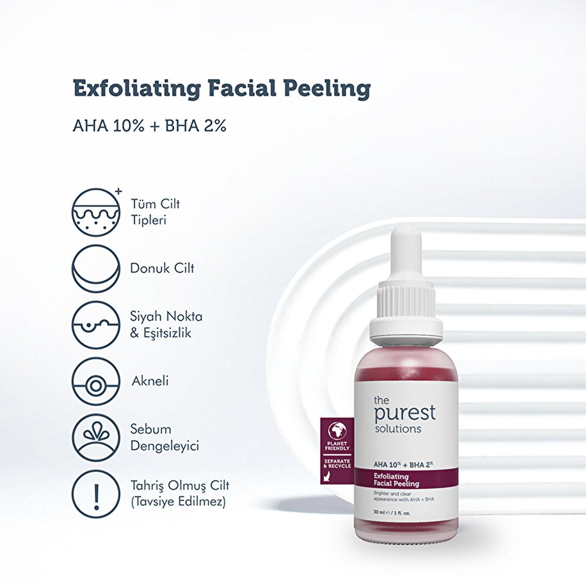 The Purest Solutions Exfoliating Face Serum with AHA 10% + BHA 2% - Improves Skin Tone & Reduces Acne Scars - 1.01 fl oz Exfoliating Face Serum with AHA 10% + BHA 2% - The Purest Solutions exfoliating face serum, AHA BHA peel, chemical exfoliant, acne treatment, skin renewal serum, hyaluronic acid serum, skincare, beauty, face care, anti-aging, skin tone improvement, acne scar reduction, pore minimization, sensitive skin friendly