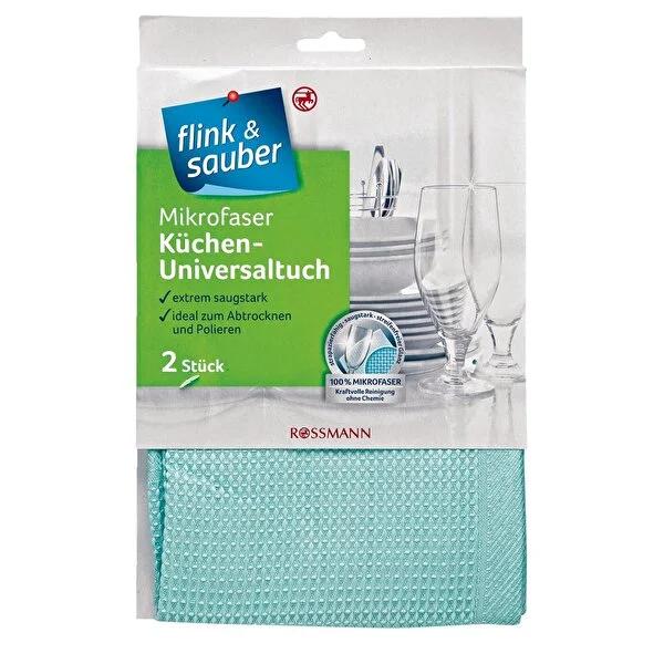Flink & Sauber Microfiber Cleaning Cloth - Effective Multi-Surface Cleaning Solution for Kitchen & Home, 2-Pack Flink & Sauber Microfiber Cleaning Cloth - 2 Pack microfiber cleaning cloth, multi-surface cleaning cloth, chemical-free cleaning, kitchen cleaning cloth, effective cleaning solution, home cleaning essentials, eco-friendly cleaning, cleaning supplies, household cleaning, cleaning cloths, Flink & Sauber, Rossmann, cleaning solutions for home, durable cleaning cloths
