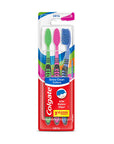 Colgate Extra Clean Colors Manual Toothbrush Set - 3 Pack for Effective Oral Hygiene - Makeup Brush