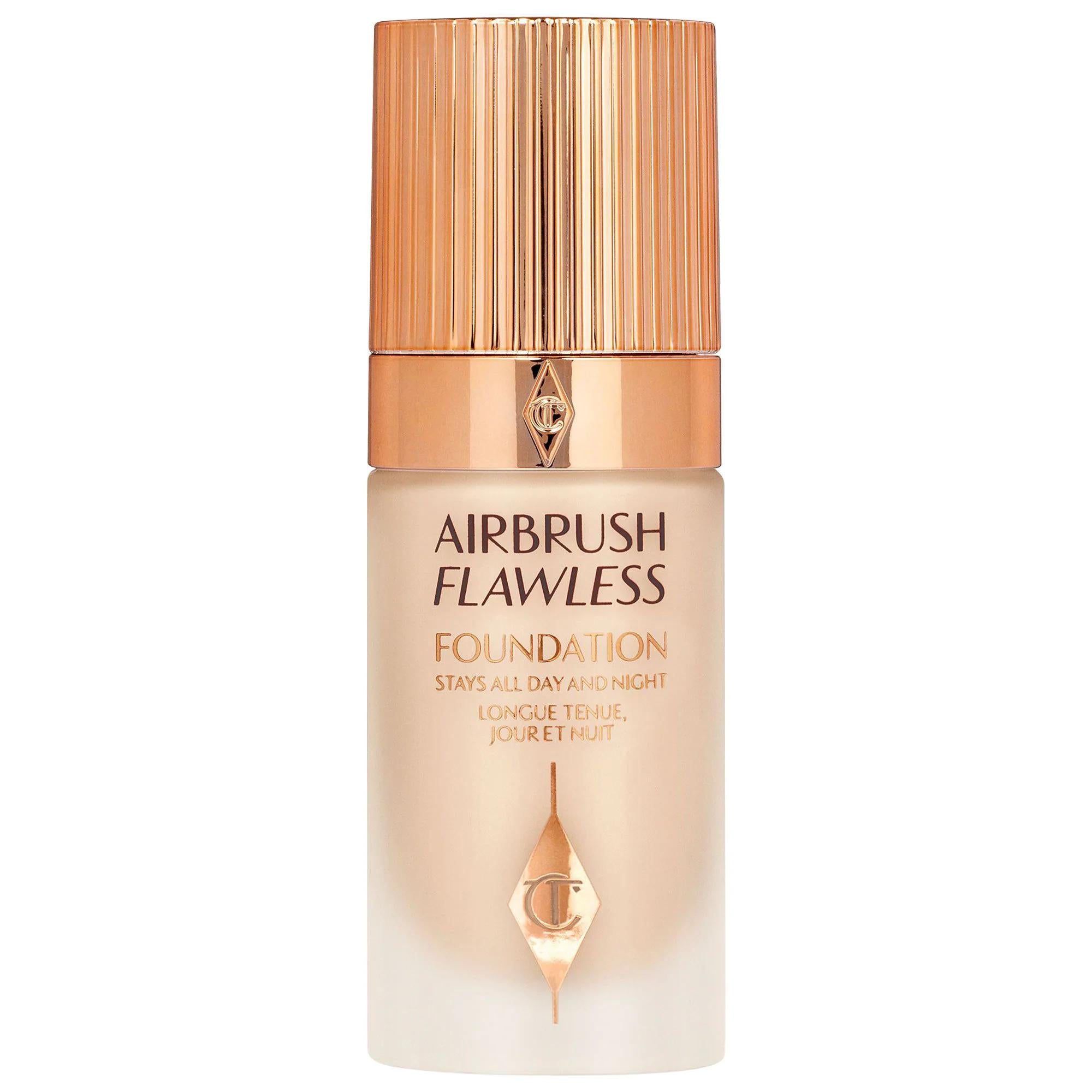 Charlotte Tilbury Airbrush Flawless Foundation: Full Coverage, Longwear, Matte Finish &amp; Anti-Aging Hydration Charlotte Tilbury Airbrush Foundation: Flawless Full Coverage Airbrush Flawless Foundation, Longwear Foundation, Full Coverage Matte Foundation, Hydrating Foundation, Anti-aging Foundation, Foundation for Dry Skin, Transfer-resistant Foundation, Vegan Foundation, Foundation, Liquid Foundation, Matte Foundation, Full Coverage Foundation, Long-lasting Foundation, Makeup, Face Makeup, Concealer, Blemish