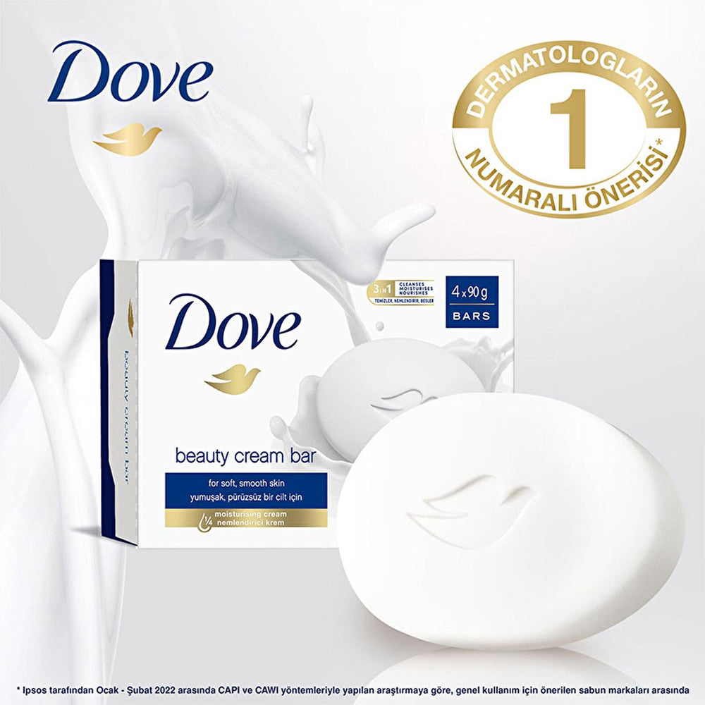 Dove Moisturizing Beauty Cream Bar Soap - Sulfate-Free, Gentle Cleanser for Sensitive Skin, 4 x 90g - view 4