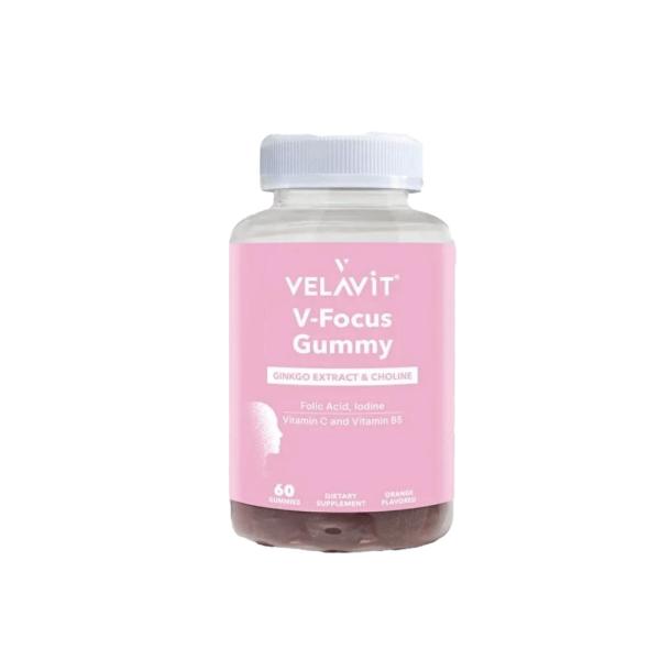 Velavit V-Focus Gummy with B Vitamins &amp; Iodine 60 Count