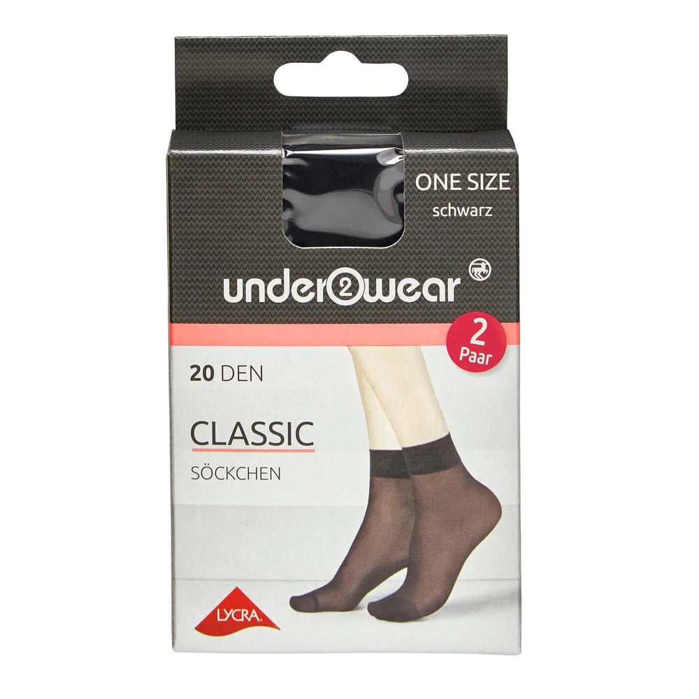 Underwear 20 Denier Black Ankle Socks - Standard Size