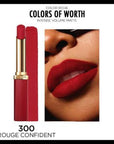 Loreal Paris Color Riche Rouge Confident Matte Lipstick - Long Lasting Hyaluronic Acid Lip Color - view 5