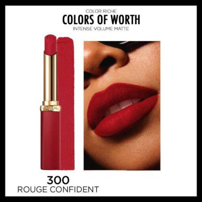 Loreal Paris Color Riche Rouge Confident Matte Lipstick - Long Lasting Hyaluronic Acid Lip Color - view 5