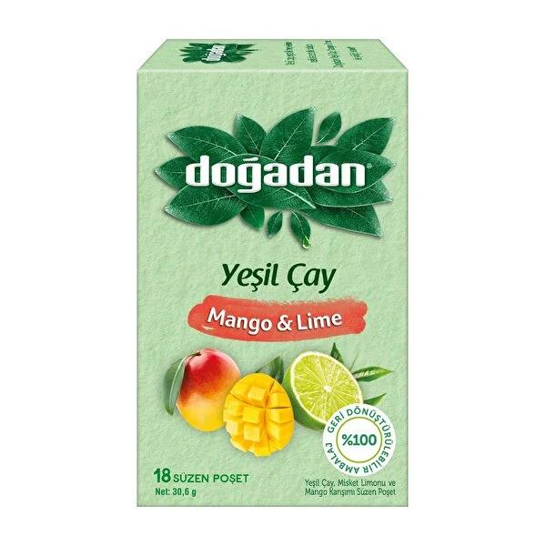 Doğadan Mango Lime Green Tea: Refreshing Antioxidant Herbal Tea with Tropical Fruit Flavors - 18 Tea Bags Doğadan Mango Lime Green Tea - Antioxidant & Refreshing Green tea, Mango green tea, Lime green tea, Flavored green tea, Antioxidant tea, Herbal tea, Mango lime tea, Loose leaf tea, Detox tea, Healthy beverage, Tropical tea, Fruit tea, Antioxidant beverage, Refreshing tea, Healthy drink, Tea bags, Hot tea, Iced tea, Doğadan tea, Green tea with fruit, Mango tea, Lime tea, Licorice root, Pineapple, Beverag
