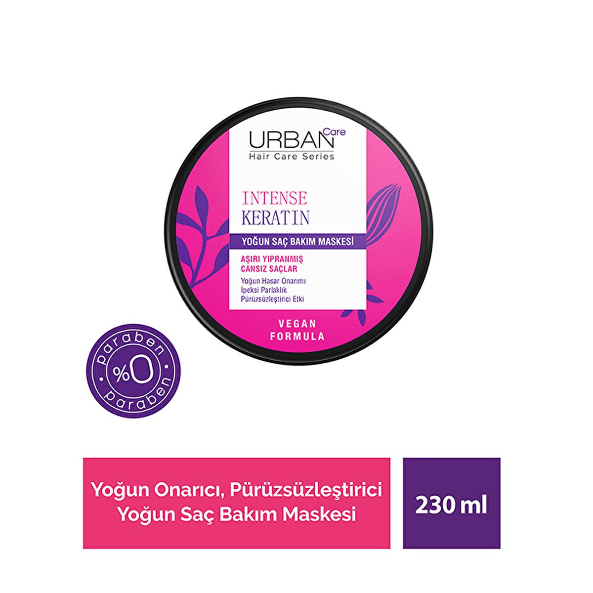 urban care intense keratin hair mask, urban care intense keratin mask packaging, hair treatment application, vegan keratin hair mask Urban Care Intense Keratin Hair Mask - Nourishing Treatment for Damaged Hair | 230 ml Urban Care Intense Keratin Hair Mask - Vegan Hair Treatment urban-care, hair-mask, vegan-hair-care, keratin-treatment, damaged-hair, intense-care, natural-ingredients, paraben-free, silky-hair, ai-generated