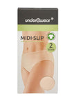 BCB Essentials Women's Midi Slip Panties 2-Pack Beige L