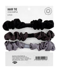 Eklips Satin Elastic Hair Ties Gentle Hold Black 3-Pack