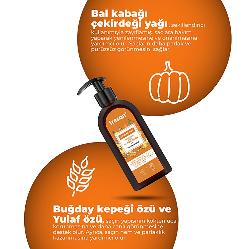 Tresan Sulfate-Free Hair Conditioner with Pumpkin Seed Oil - Nourishing Repair for Damaged Hair - view 2