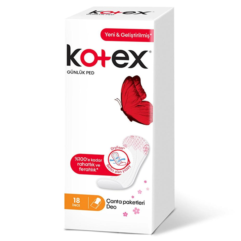 Kotex Slim Daily Liners Deodorized 18-Pack