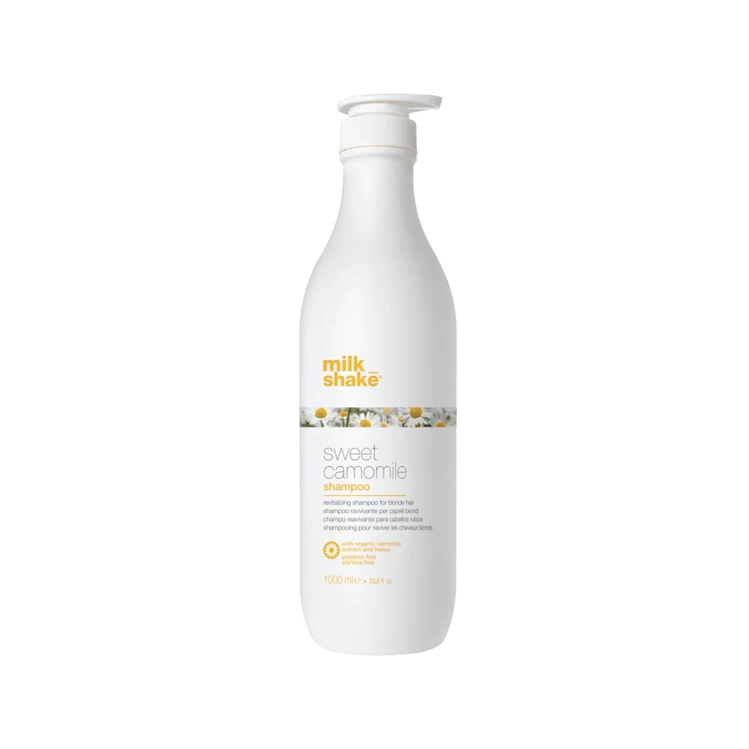 milk_shake Sweet Camomile Revitalizing Shampoo for Blonde Hair - 1000ml Nourishing Hair Care milk_shake Sweet Camomile Shampoo for Blonde Hair Shampoo for Blonde Hair, Revitalizing Shampoo, Camomile Hair Care, milk_shake Shampoo, Nourishing Hair Products, Hair Care, Blonde Hair Solutions, Natural Ingredients, Sulfate-Free Shampoo, Gentle Hair Care, Hair Nourishment, Color Enhancement, Healthy Hair Products