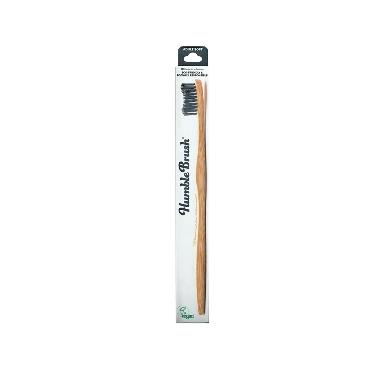 Humble Brush Soft Manual Toothbrush for Adults - Gentle Oral Care, Soft Bristles, Black Humble Brush Soft Manual Toothbrush - Gentle Oral Care manual toothbrush, soft toothbrush, adult toothbrush, gentle oral care, black toothbrush, oral hygiene, sensitive teeth, sensitive gums, cost-effective, simple design, portable toothbrush, health-conscious, cosmetic, personal care, dental care