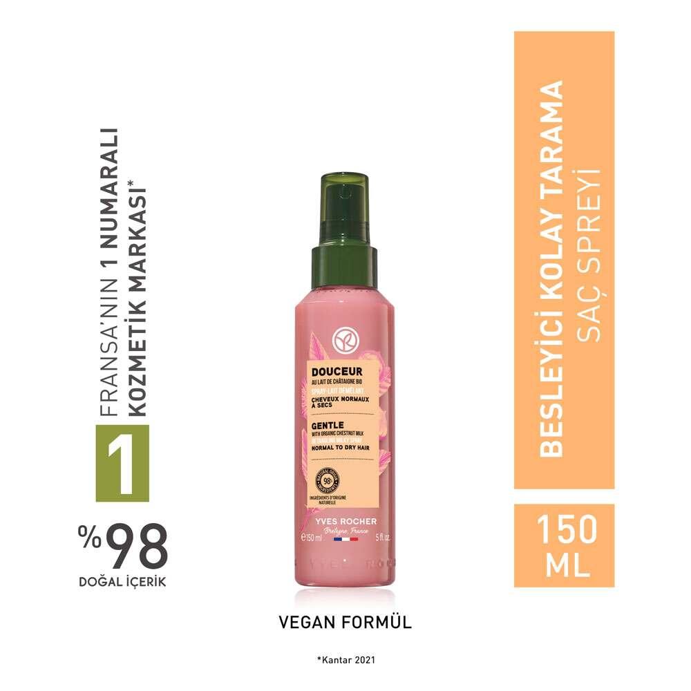 Kolay Hair Detangling Spray for Normal to Dry Hair - Organic Chestnut Milk, Leave-In, Non-Greasy Kolay Detangling Spray for Normal-Dry Hair - Organic hair detangling spray, organic hair care, normal to dry hair products, leave-in hair spray, hair softening spray, detangling spray for dry hair, non-greasy hair spray, organic chestnut milk hair care, kids hair care, adults hair care, daily hair care, hair care routine, lightweight hair spray, milky texture hair spray
