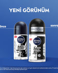 Nivea Men Deodorant - Nivea Men Erkek Roll-on Deodorant Black & White Invisible Original 50 ml - Long Lasting - view 5