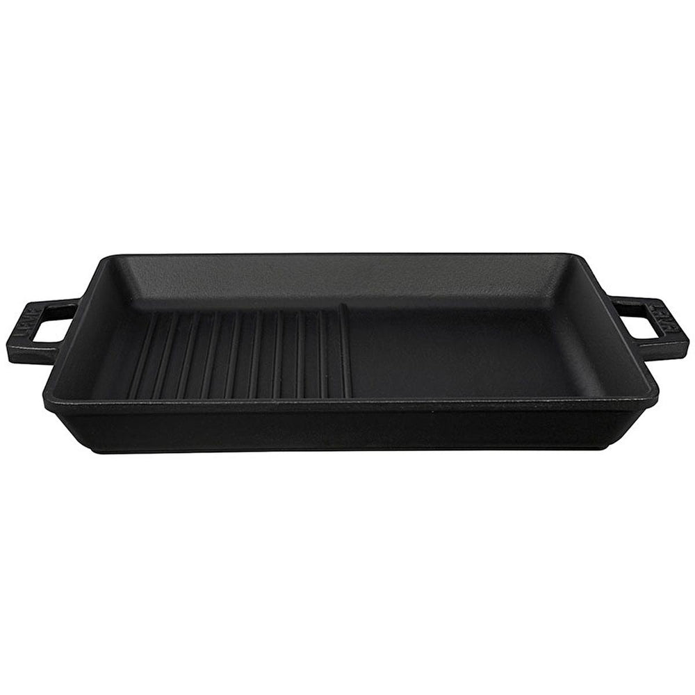 Lava Cast Iron Hybrid Grill Pan - 10x12 Inch Rectangular Enameled Pan for Indoor Stovetop Oven Use, Grill and Fry Simultaneously Lava Cast Iron Hybrid Grill Pan- Enameled Indoor Grill & Fry Cast Iron Grill Pan, Hybrid Grill Pan, Enameled Cast Iron Pan, Rectangular Grill Pan, Indoor Grill Pan, Stovetop Grill Pan, Oven Safe Grill Pan, Lava Cast Iron, Grill and Fry Pan, Durable Grill Pan, grill pan, cast iron pan, enameled pan, hybrid pan, rectangular pan, stovetop pan, oven safe pan, indoor grill, grilling, f
