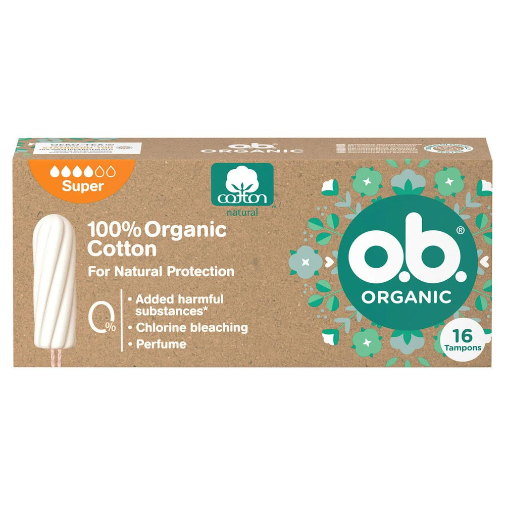 o.b. Organic Super Tampons for Medium to Heavy Flow 16 Count