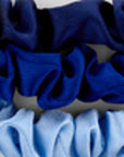 Eklips Satin Hair Scrunchies Gentle Blue Hair Ties 3-Pack