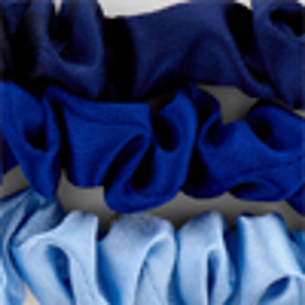 Eklips Satin Hair Scrunchies Gentle Blue Hair Ties 3-Pack