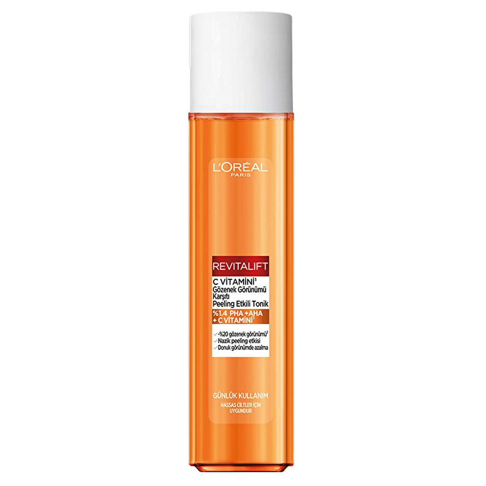 L'Oreal Paris Revitalift Vitamin C Toner: Exfoliating PHA AHA, Brightens Dull Skin & Minimizes Pores - Gentle & Effective L'Oreal Vitamin C Toner: Brighten Skin & Minimize Pores Vitamin C toner, PHA AHA toner, exfoliating toner, pore minimizing toner, skin brightening toner, Loreal Revitalift toner, toner for sensitive skin, toner for dull skin, facial toner, skincare, exfoliation, brightening, pore reduction, even skin tone, radiant skin, gentle toner, daily toner, beauty, L'Oreal, Revitalift, Vitamin C, A