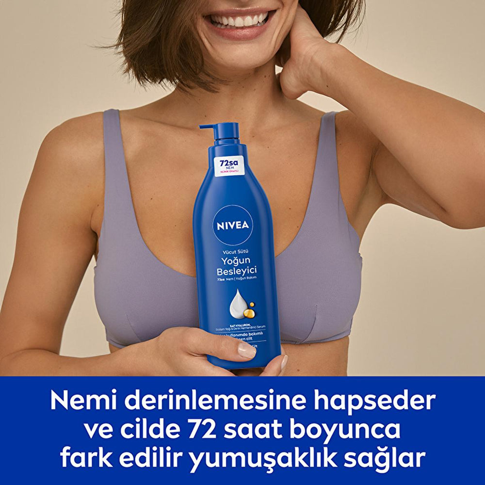Nivea Body Moisturizer - 72 Hour Hydration for Dry Skin, Rich in E Vitamin and Almond Oil - Face Cream