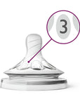 Philips Avent Natural Baby Bottle Nipple 3 Hole Medium Flow for 3+ Months Old - Comfortable & Natural Feeding - view 2
