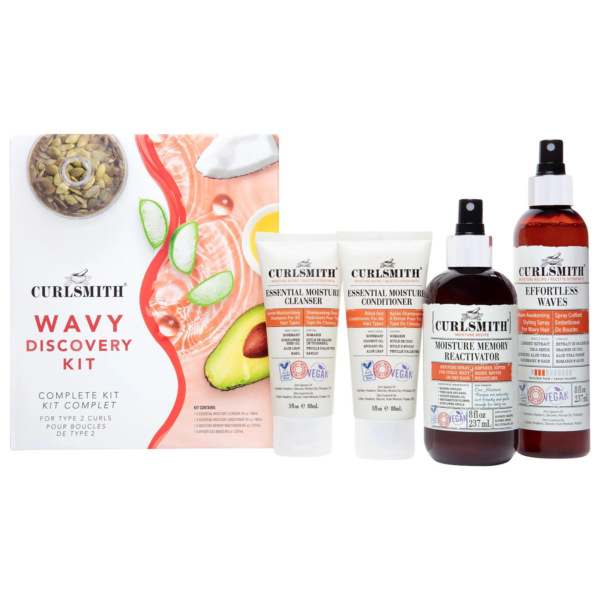 Wavy: Enhance & Define Type Two Waves with Discovery Hair Care Kit - Volumizing Shampoo, Moisturizing Conditioner, Leave-In & Wave Spray Wavy Hair Kit: Define & Volumize Type Two Waves - Shop Now! wavy hair kit, type two wavy hair, wave enhancing shampoo, wave defining conditioner, hair leave-in for waves, hair wave spray, cruelty-free hair products, natural hair care, volumizing hair products for wavy hair, moisturizing hair products for waves, wavy hair, type 2 hair, wave shampoo, wave conditioner, leave-