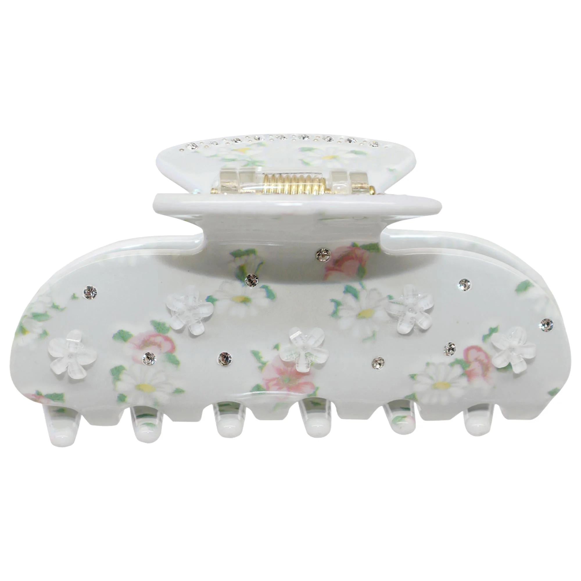 Emi Jay Sweetheart Hair Claw Clip in Tea Party - Biodegradable Hair Accessory for All Hair Types Emi Jay Biodegradable Hair Claw Clip - Tea Party hair claw clip, biodegradable hair accessory, stylish hair clip, fashionable hair accessory, versatile hair styling, eco-friendly hair products, sustainable hair accessories, hair styling for all hair types