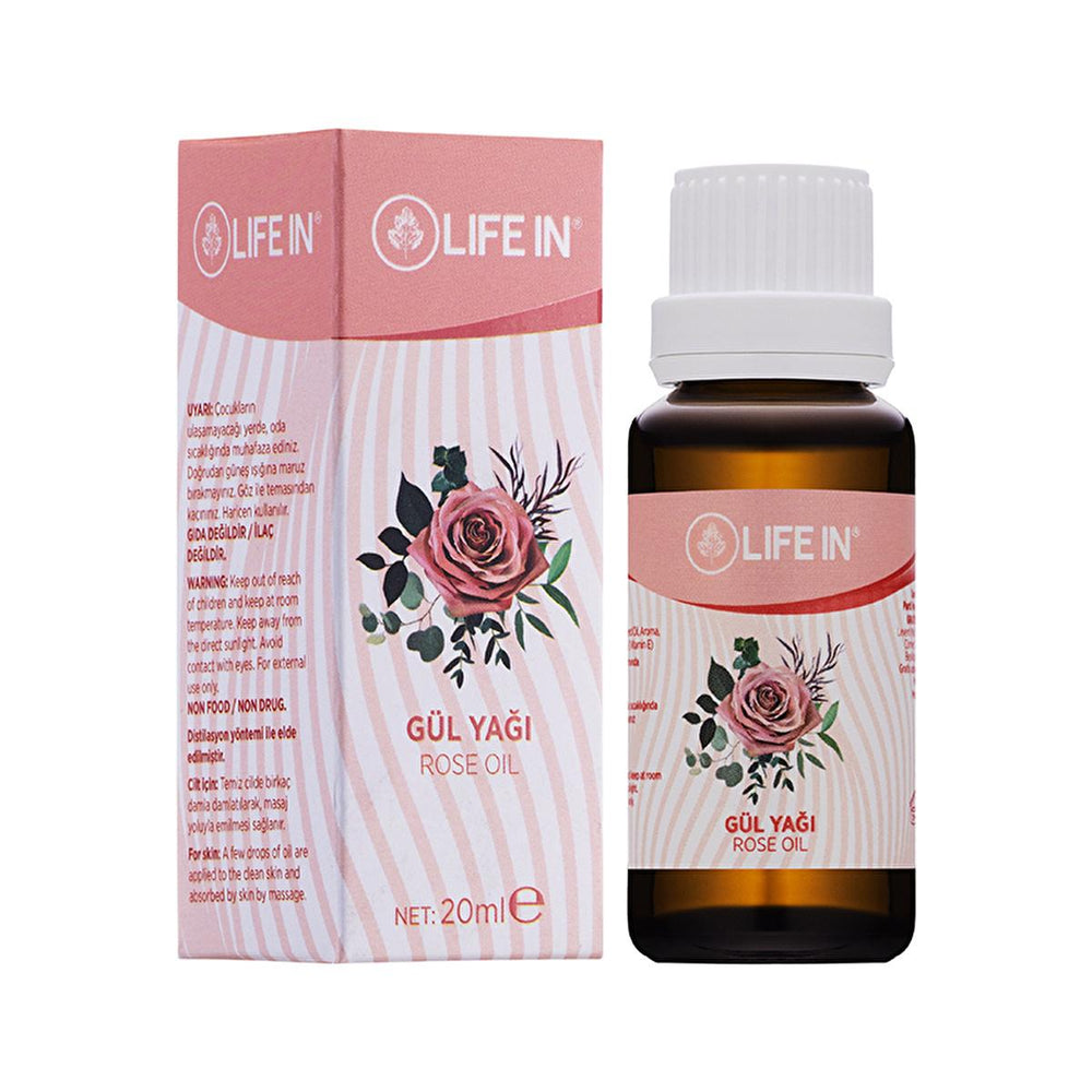 Life In Rose Oil for Skincare - 20ml Natural Skincare Essential Oil for Skin Rejuvenation and Hydration - Body Oil