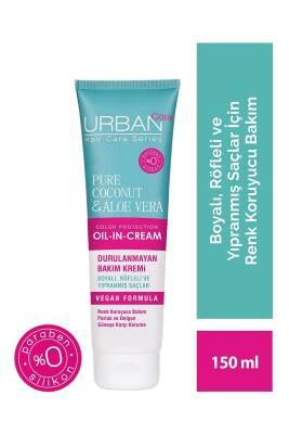 Urban Care Leave-In Hair Cream with Coconut & Aloe Vera - Color Protecting, Vegan, 5.07 fl oz Urban Care Leave-In Hair Cream - Color Protecting & Vegan leave-in hair cream, color protecting hair care, coconut aloe vera hair treatment, silicone free hair products, vegan hair care products, UV protection for hair, hair nourishment, color-treated hair care, vegan beauty products, clean hair care, cruelty-free hair products, frizz control, hair moisturizer, healthy hair solutions