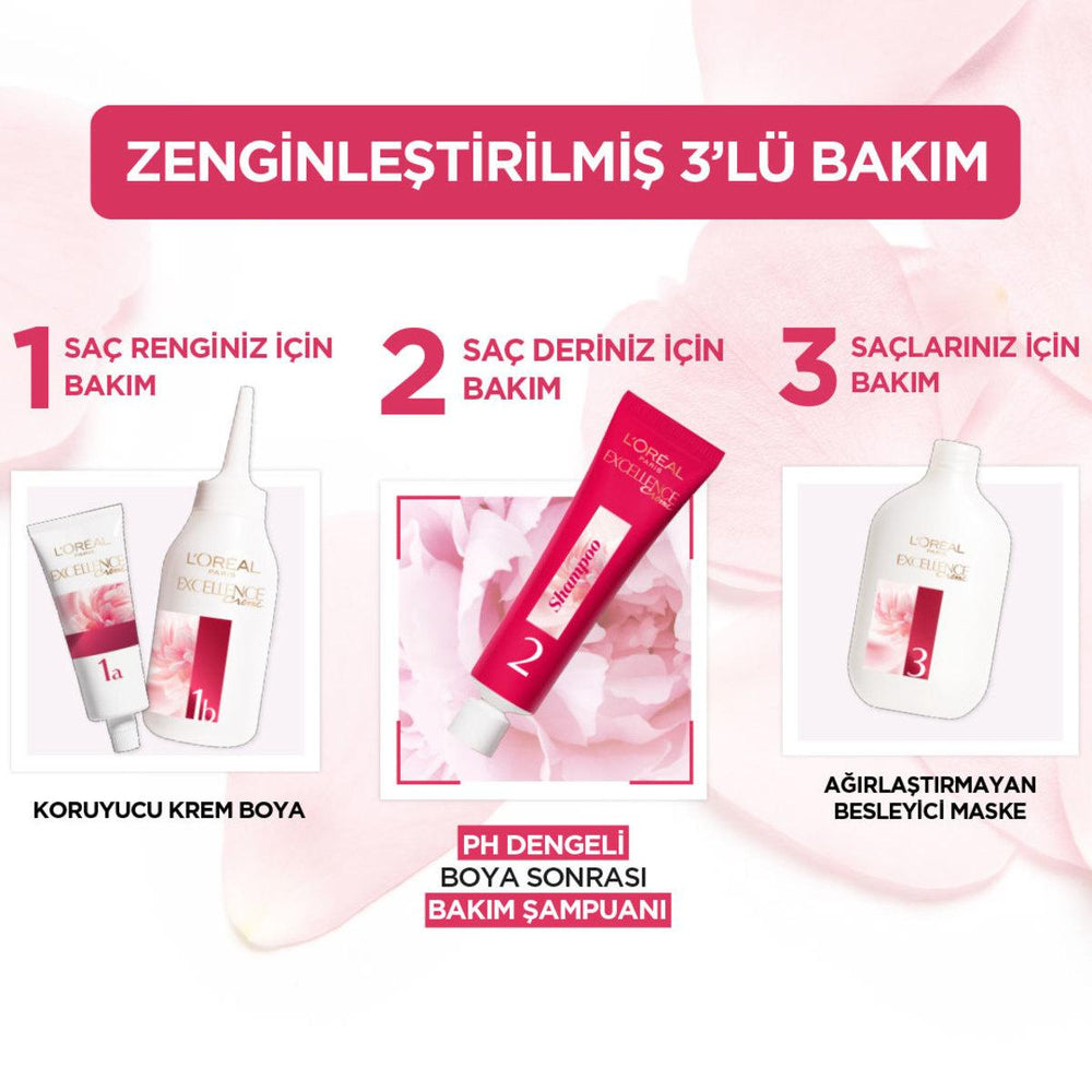 Loreal Paris Excellence Creme Hair Dye - 7.1 Küllü Kumral - Nourishing Permanent Hair Color for At-Home Use - view 3