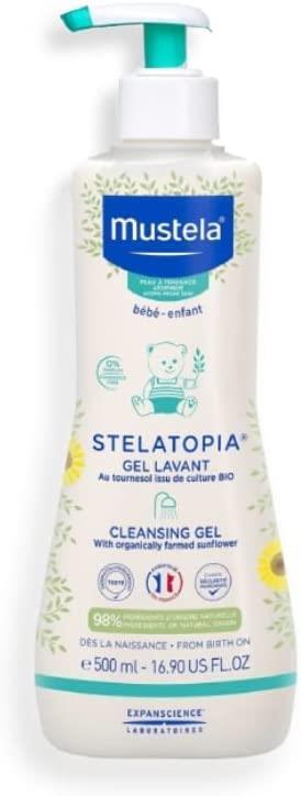 Mustela Stelatopia Cleansing Gel for Dry Skin - Natural, Vegan Baby Skincare, Gentle Cleansing for Infants - view 3